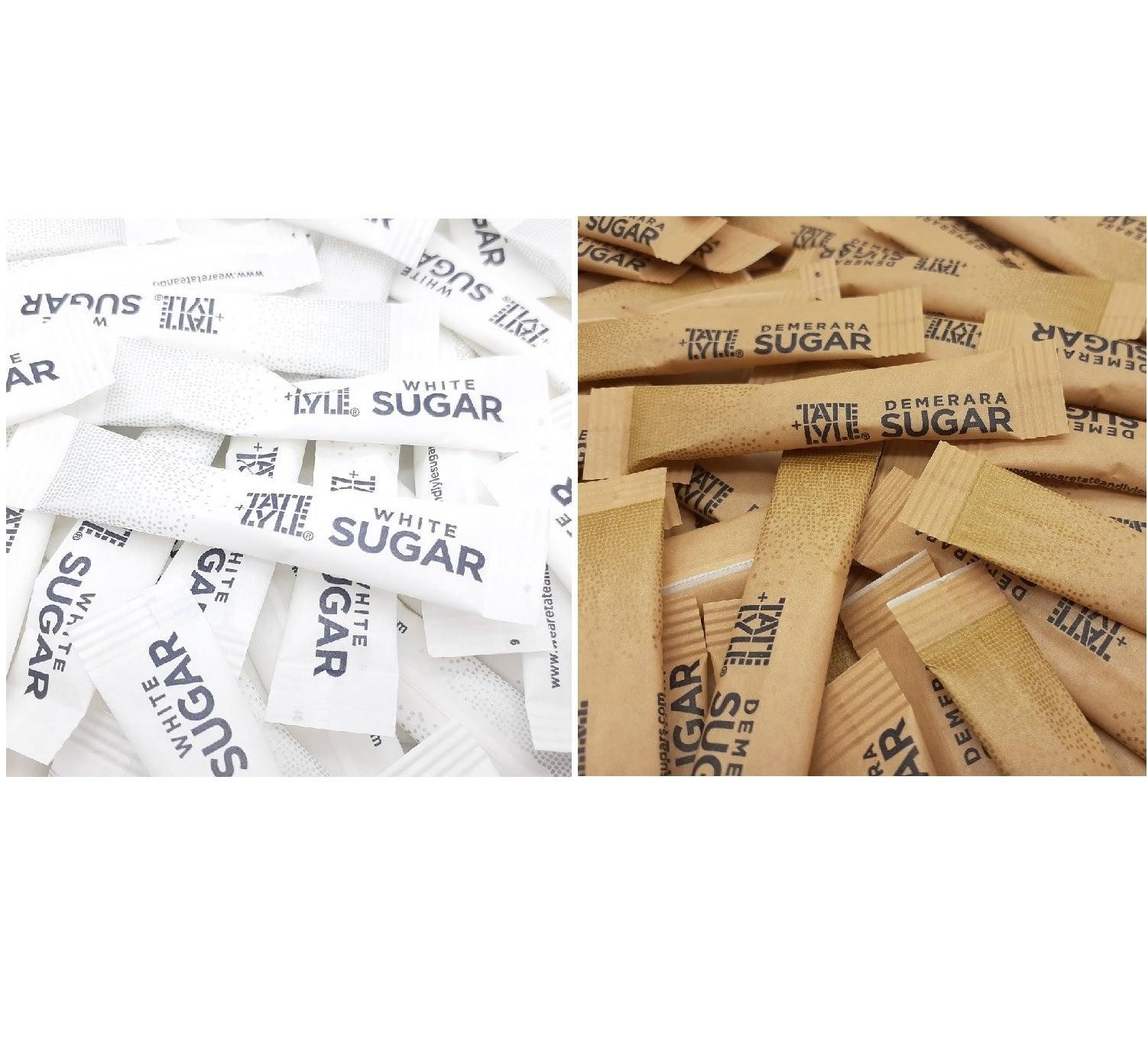 Tate & Lyle Sugar Individual Sticks Sachets White and Brown Demerara Granulated - AB GROCERIES